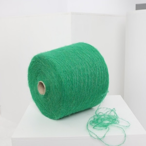 Filato di alpaca/lana su rocca, filato per maglieria a mano e a macchina, tessitura e uncinetto, per 100 g/3,52 once, filato verde