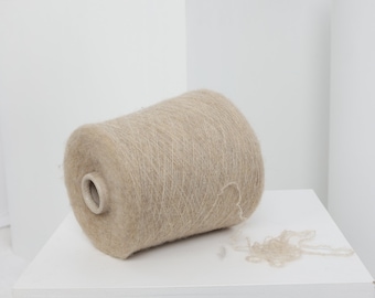 Light Beige Yak Merino Yarn Blend: Knitting, Weaving, Crochet (100g / 3.52oz)
