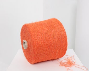 Cone de lã de alpaca laranja: Tricô, crochê, tecelagem (100g/3,52oz)