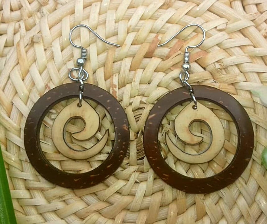 Hand Made Coconut Shell Earrings Etsy UK