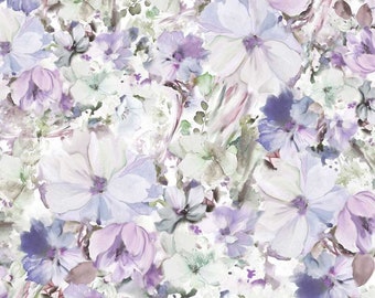 108" Wide Fabric, Cotton Multi Floral, Arabesque 4234 BV, P&B Textiles