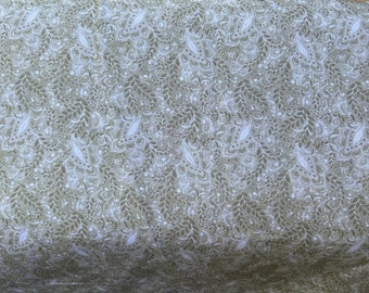 118in Wide Back, Classic Moss, Light Green Paisley Quilt Backing, Cotton Wide Back,
