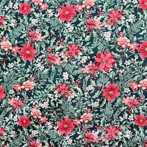 Christmas Fabric, Poinsettias, Windham Fabrics