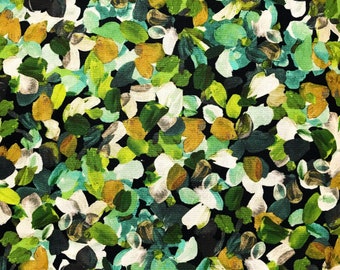 Painterly Petals, Olive, SRKD-20265-49, Cotton Quilting, Robert Kaufman Fabrics