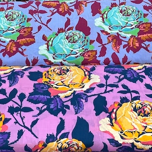 Large Roses Cotton Lawn, Vivacious, Anna Maria, Free Spirit Fabrics