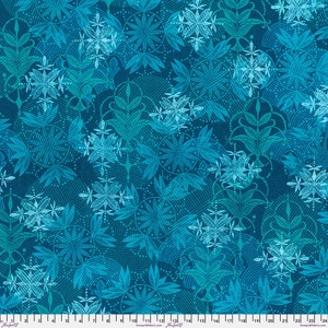 Serene-Peacock, Teal Floral, Grace, Valori Wells, Free Spirit Fabric
