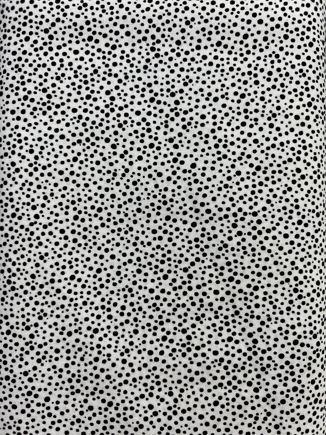 White Cotton With Black Dots Black Galaxy Dots Fabric by the - Etsy