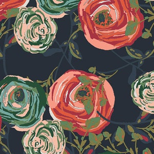Orange Floral Cotton, Paradis Woodlands, Bari J, FUS W 600, Art Gallery Fabrics