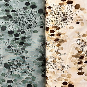 Abstract Watercolor Cotton, Serene Nature, Laura Horn, P&B Textiles