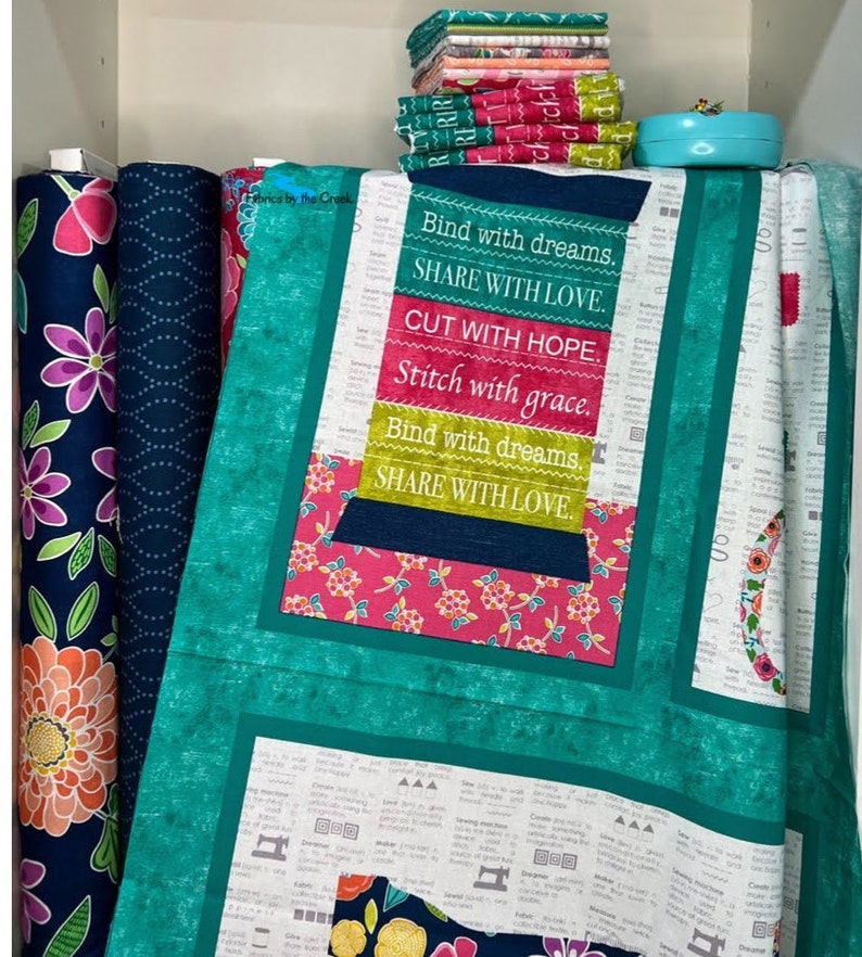 Sewing Themed Cotton Panel Floral Fabric Courtney Etsy