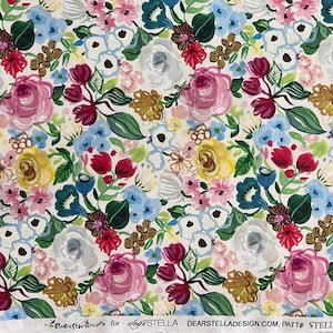 Floral Cotton Fabric, Roses, August Wren, Dear Stella, STELLA-DJL2245