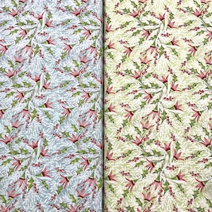 Christmas Fabric, Holly Berries, Floral Fabric, Cori Dantini Fabric, Free Spirit Fabrics