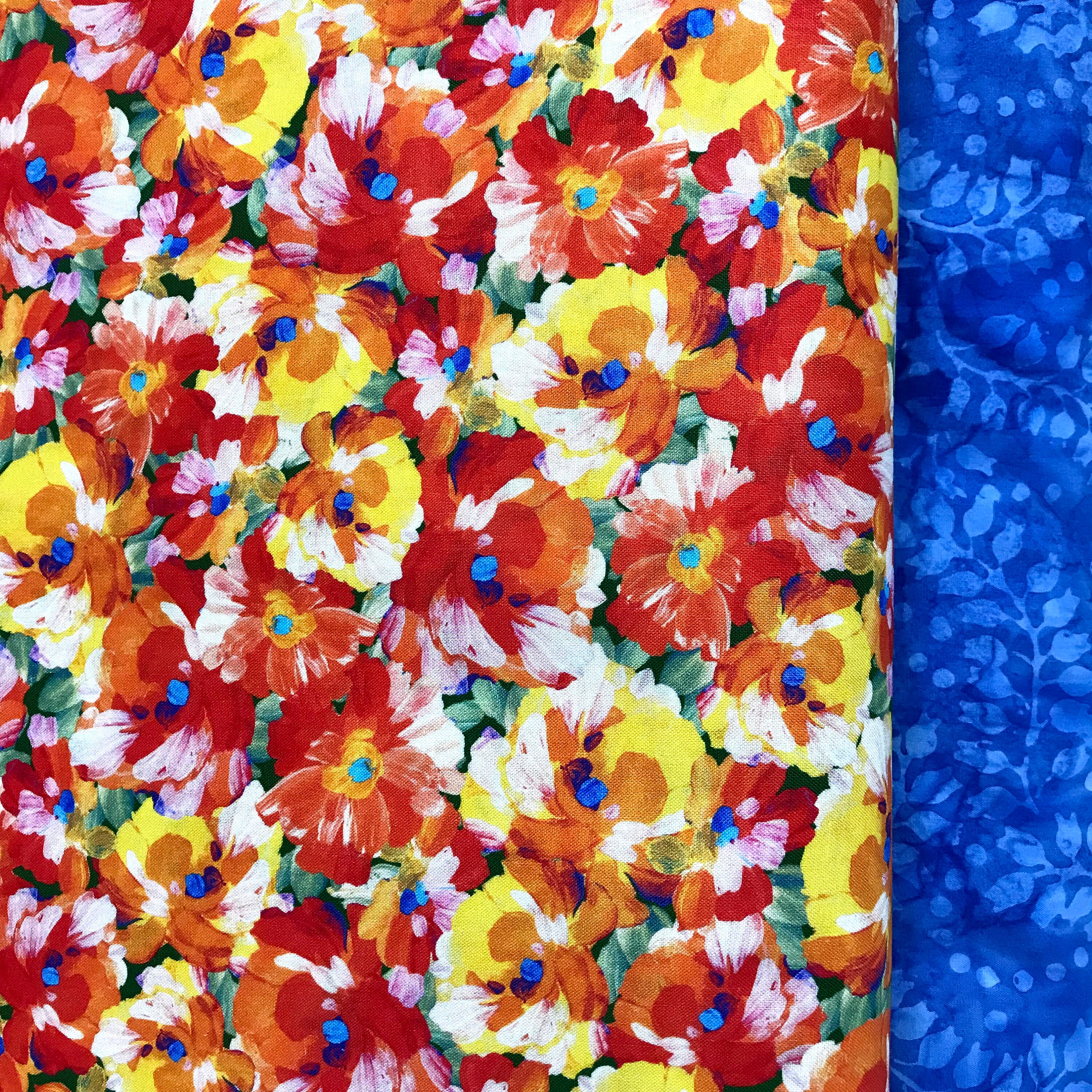 Quilting Fabric SRKD-19148-193 SUMMER from the Painterly Petals