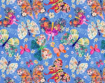 Butterfly Cotton Fabric, Magic Friends, Mia Charro, FreeSpirit Fabrics