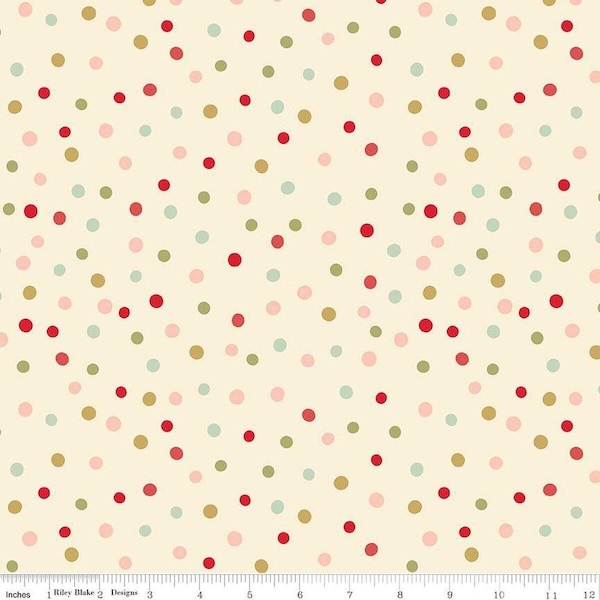 108in Dots Eggnog Glisten, WB16230, Cotton Wide Back, Riley Blake Designs