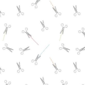 Scissor Cotton Fabric, White Fabric, Lower The Volume, Blank Fabric