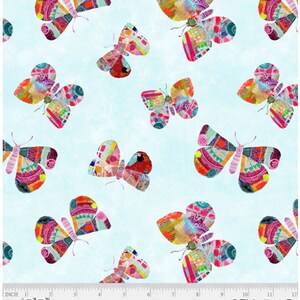 Collage Butterflies, Geometric Cotton, Eulalia Mejia, Garden Flight, P&B Textiles