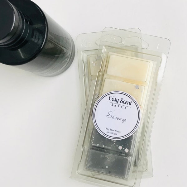 Sauvage inspired fragrance, soy wax melts, handmade uk