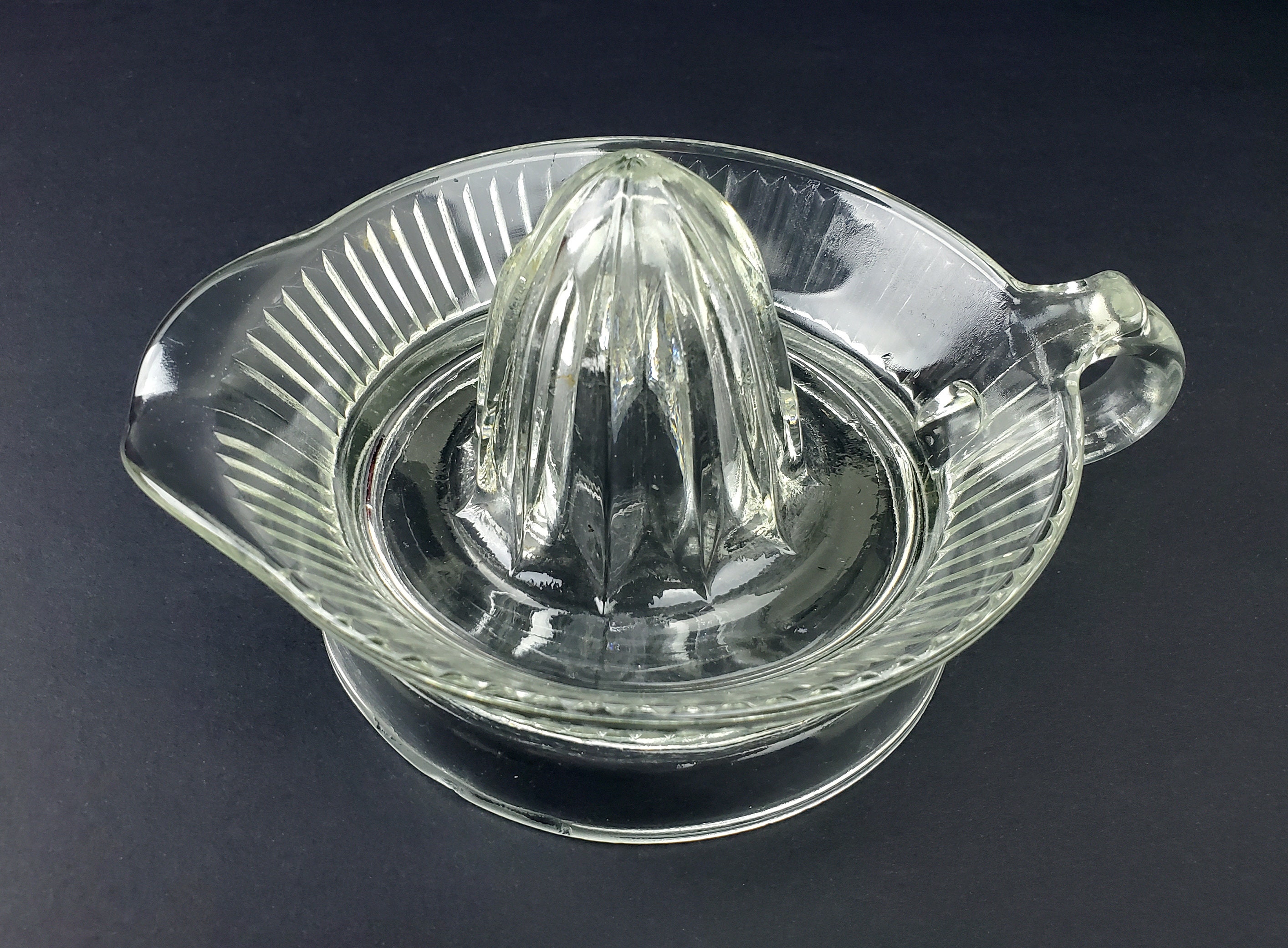 Vintage Clear Glass Citrus Reamer 1950's Etsy