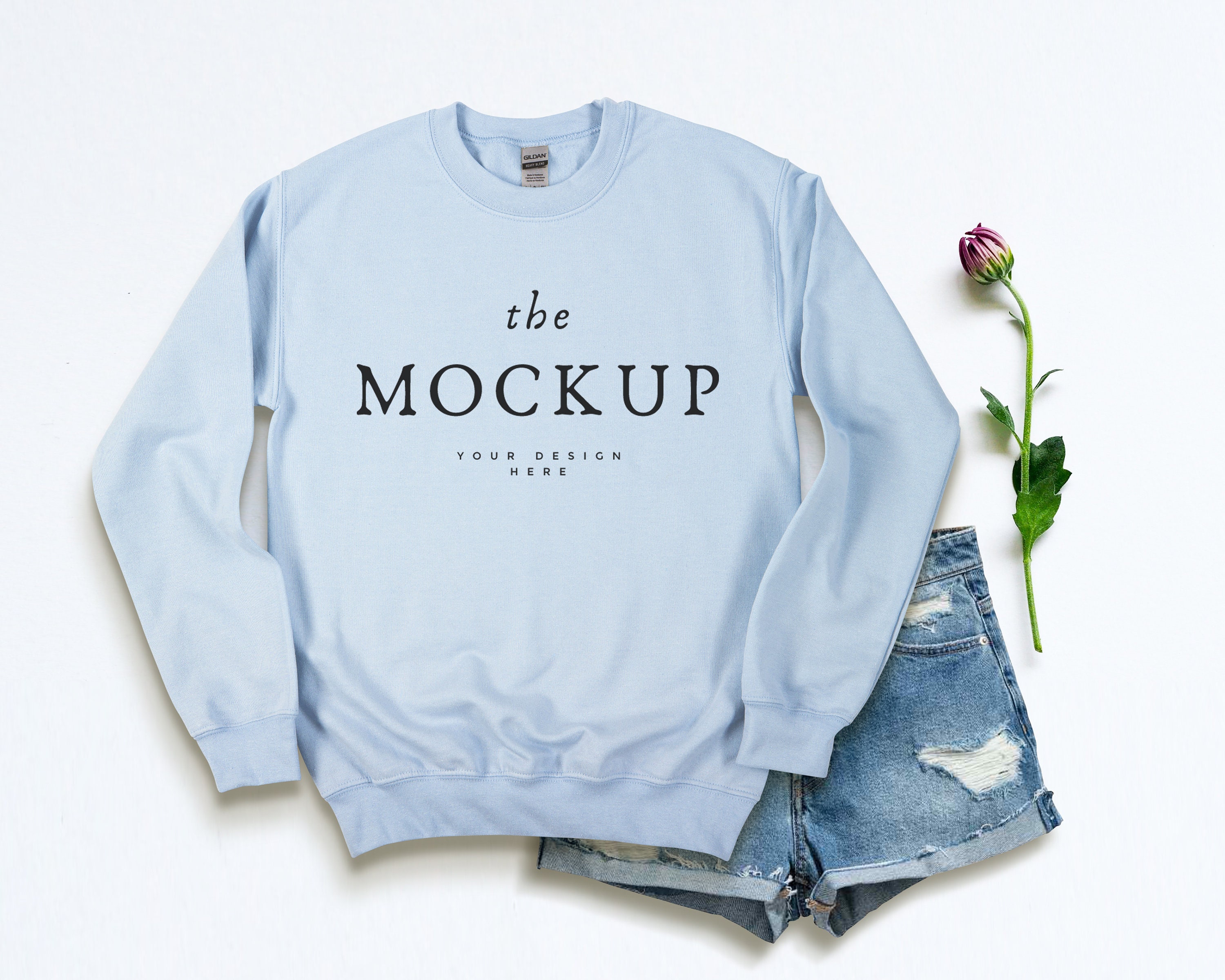 light blue gildan crewneck