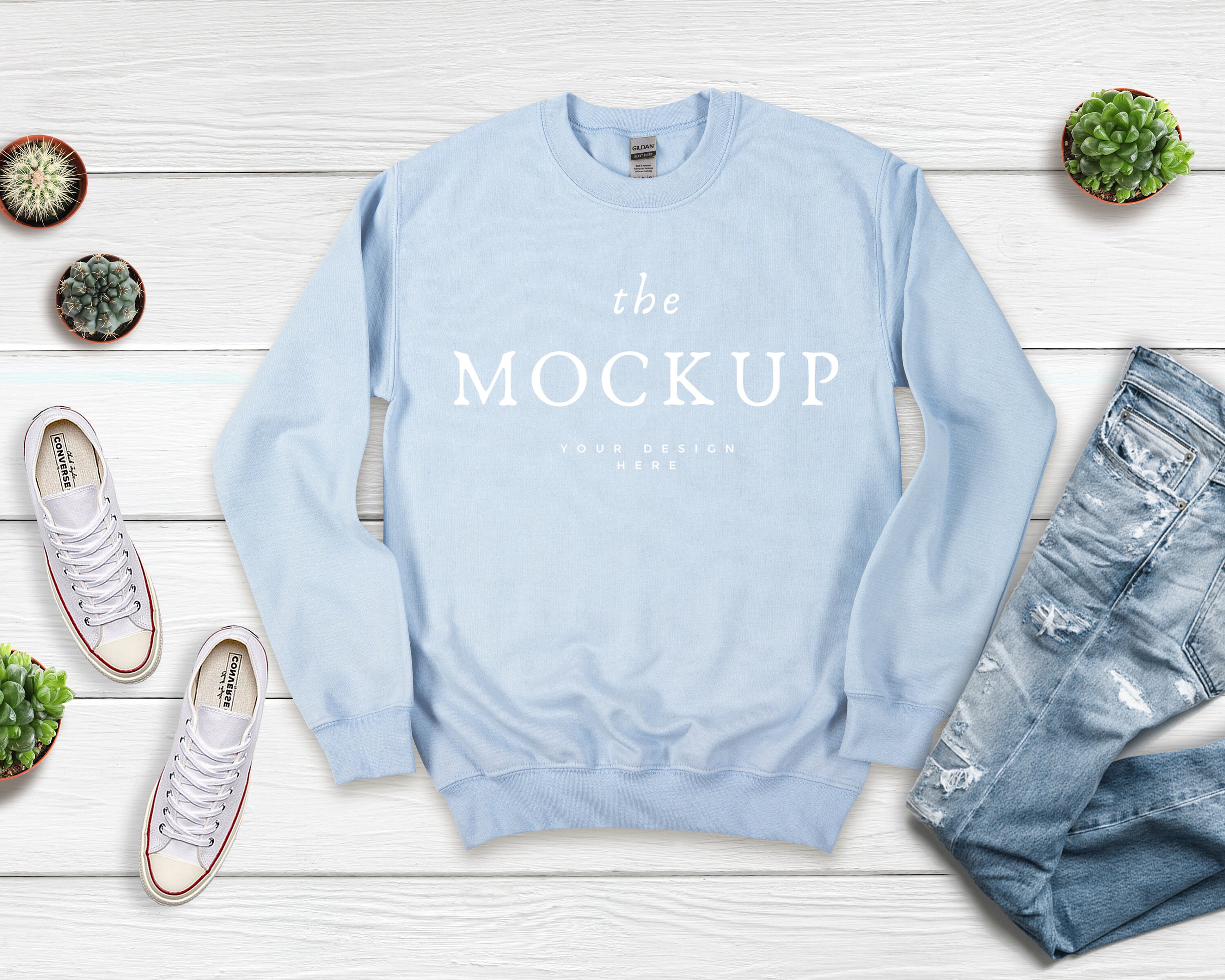 Light Blue Gildan 18000 Sweatshirt Mock Up, Sweatshirt 18000 mockup, Crewneck Sweatshirt Flat Lay, Light Blue Sweatshirt Mockups, Basic