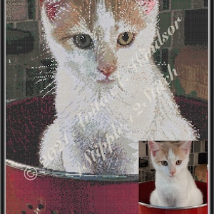 TITUS (in Red) - Feline Portraits in Cross Stitch PDF Chart PACK