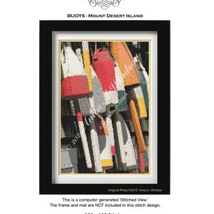 BUOYS - Mount Desert Island PDF Cross Stitch Chart -  Pattern Keeper Compatible