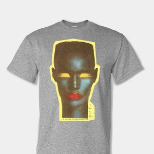 Grace Jones Punk Rock Original Inspired Pop Art Iconic Vintage Portrait Distressed One of a Kind Bold Graphic Iron-On Transfer