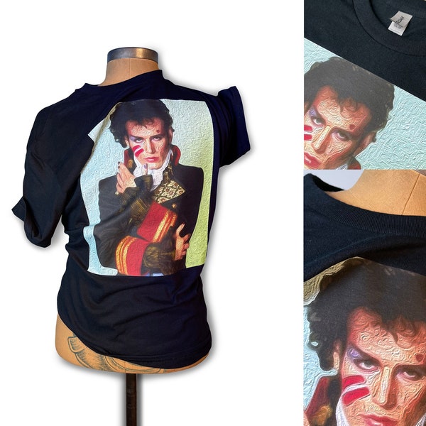 Adam Ant T-shirt Oil Painting Brocade Rock New Wave 80's Icon Vintage One of a Kind Unique Art Retro London Punk