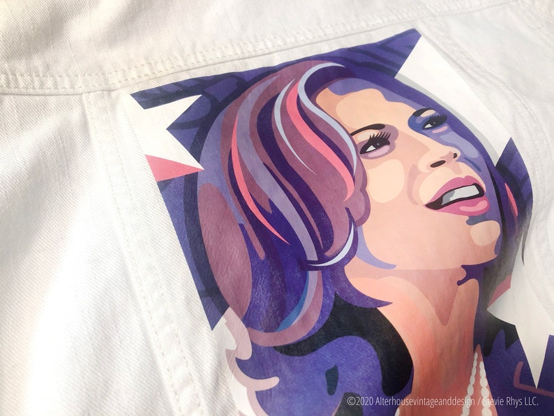 Kamala Harris Original /'Unite/' Art Denim Jacket One of a kind resist in style vice presidential nominee 2020 election gear biden harris