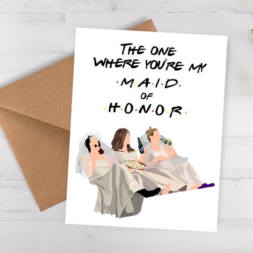 Friends Bridesmaid Card / Maid of Honor Gift / Maid of Honor - Etsy Norway Friends Bridesmaid Card / Maid of Honor Gift / Maid of Honor - Etsy Norway