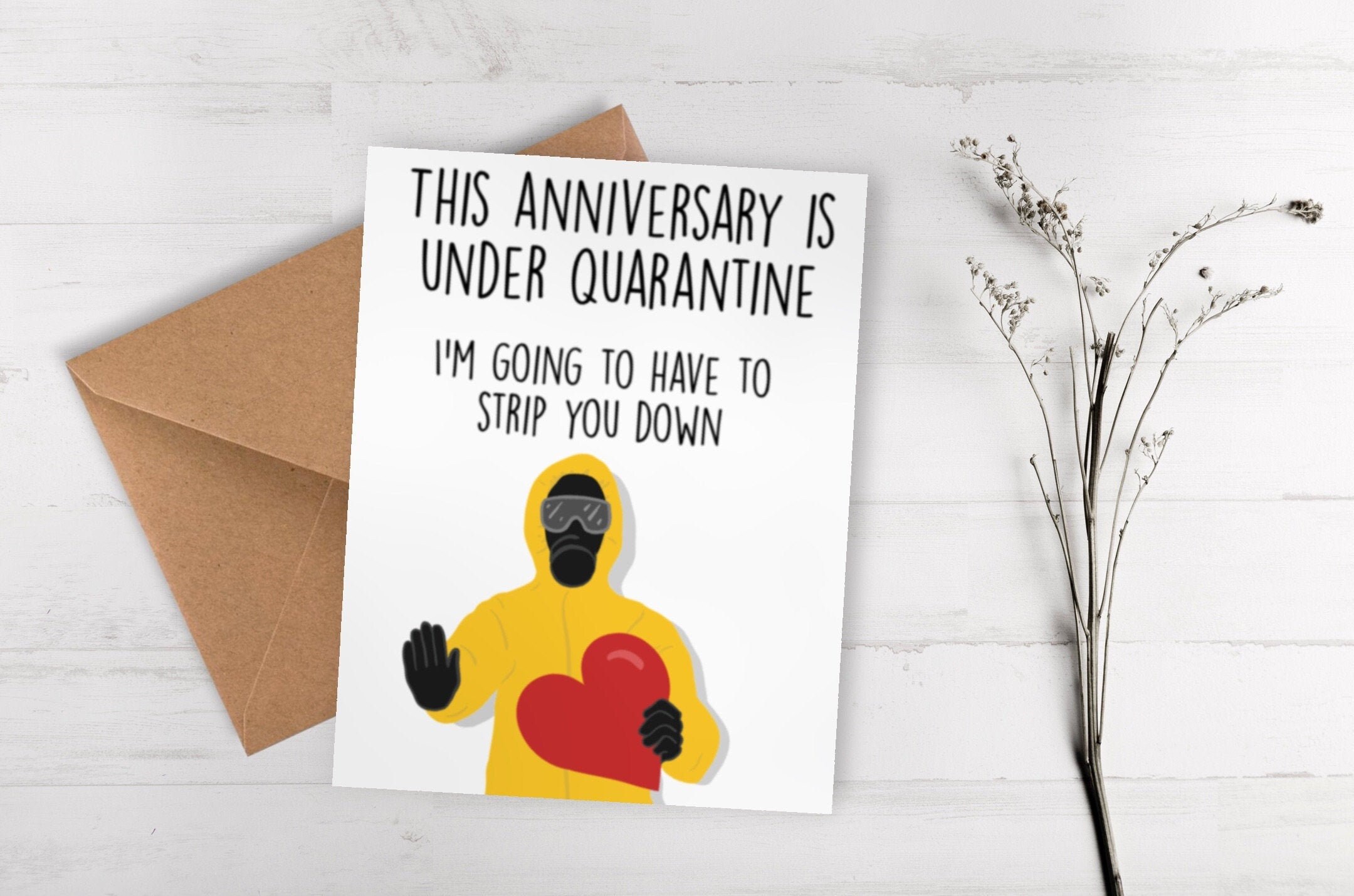 Quarantine Anniversary Card / funny anniversary card for husband / ca…