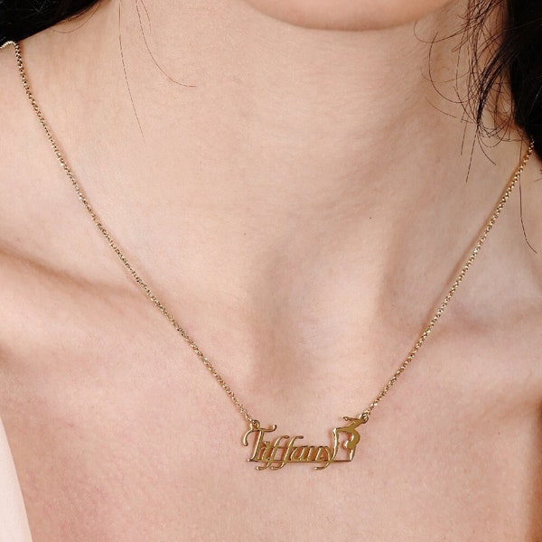 Gepersonaliseerde gymnastiekketting: vergulde sterlingzilveren naamsieraden