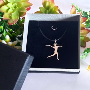 Solid Silver Javelin Thrower Pendant: Track & Field Athlete Jewelry