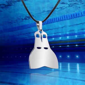 Swimming gifts Monofin necklace Silver necklace for women Gifts for athletes Swimmer gifts  Graduation necklace