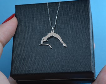 Gymnast Pendant: Handmade Sterling Silver Artistic Gymnastics Necklace