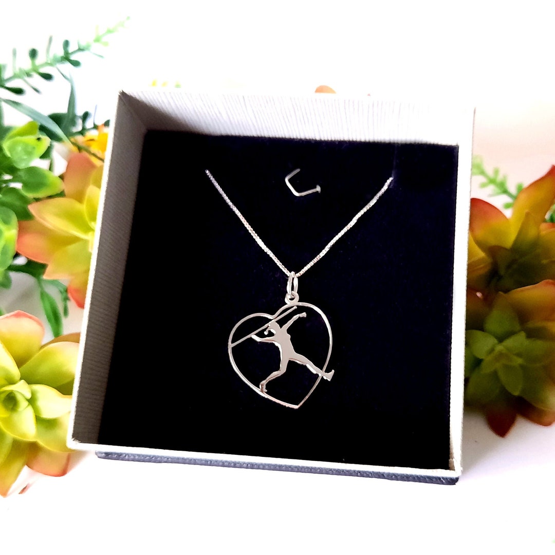 Javelin Thrower Figure Unique Gift Idea for Woman Athlete Necklace for