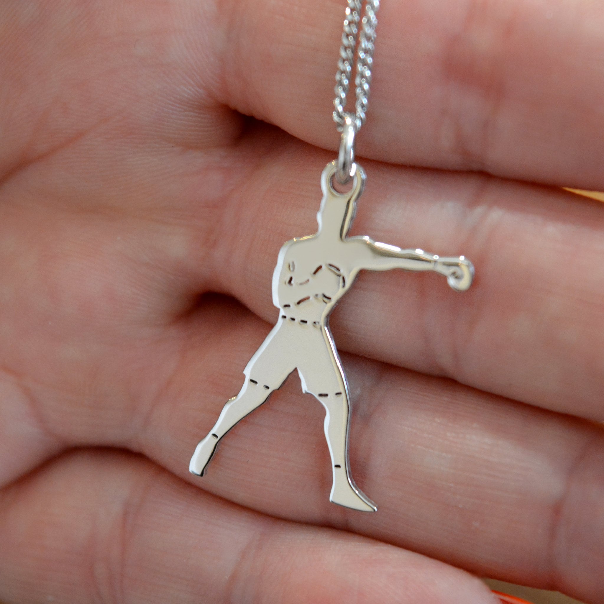 Mens Necklace Boxing Gifts Gift for Him Silver Men Etsy