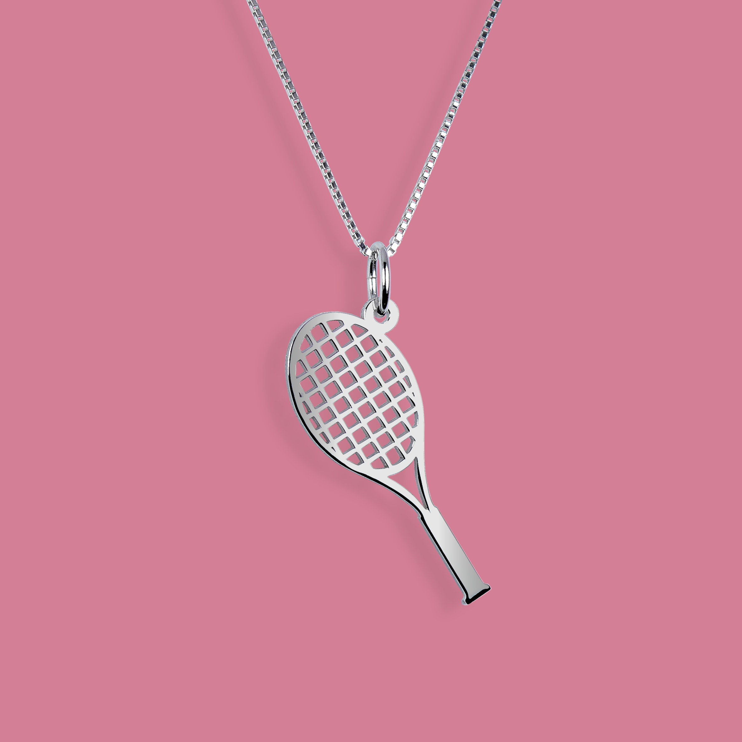 Solid Silver Pendant Tennis Racquet Unique Tennis Gift Ideas Etsy