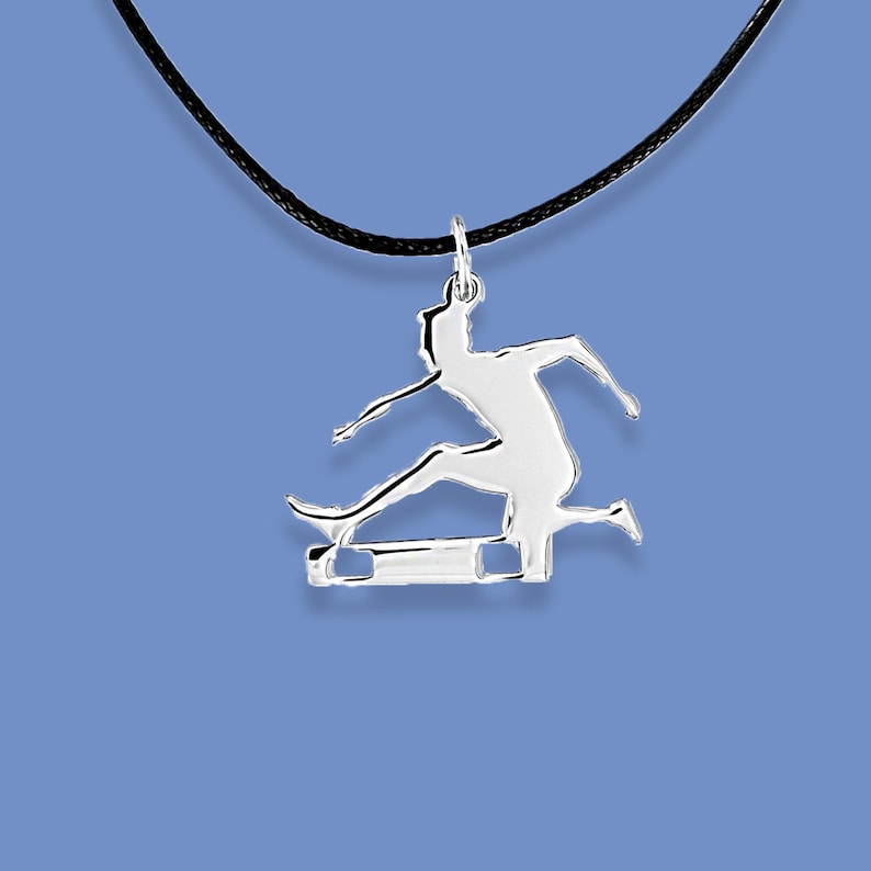 Sport jewelry Track and field necklace for men Gifts for athletes Sterling silver necklace