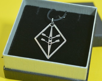 Rowing necklace Rowing jewelry double scul Silver jewelry for men Silver 925 Sport Jewelry necklace