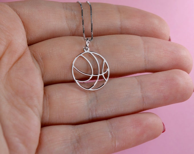 Mother's day gifts Basketball necklace for girls Charm pendant for her Basketball jewelry Silver necklace Basketball gifts Basketball  jewel