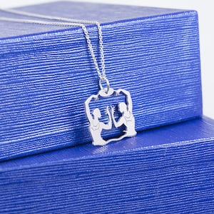 Synchronized Swimming Necklace: Sterling Silver Sport Pendant