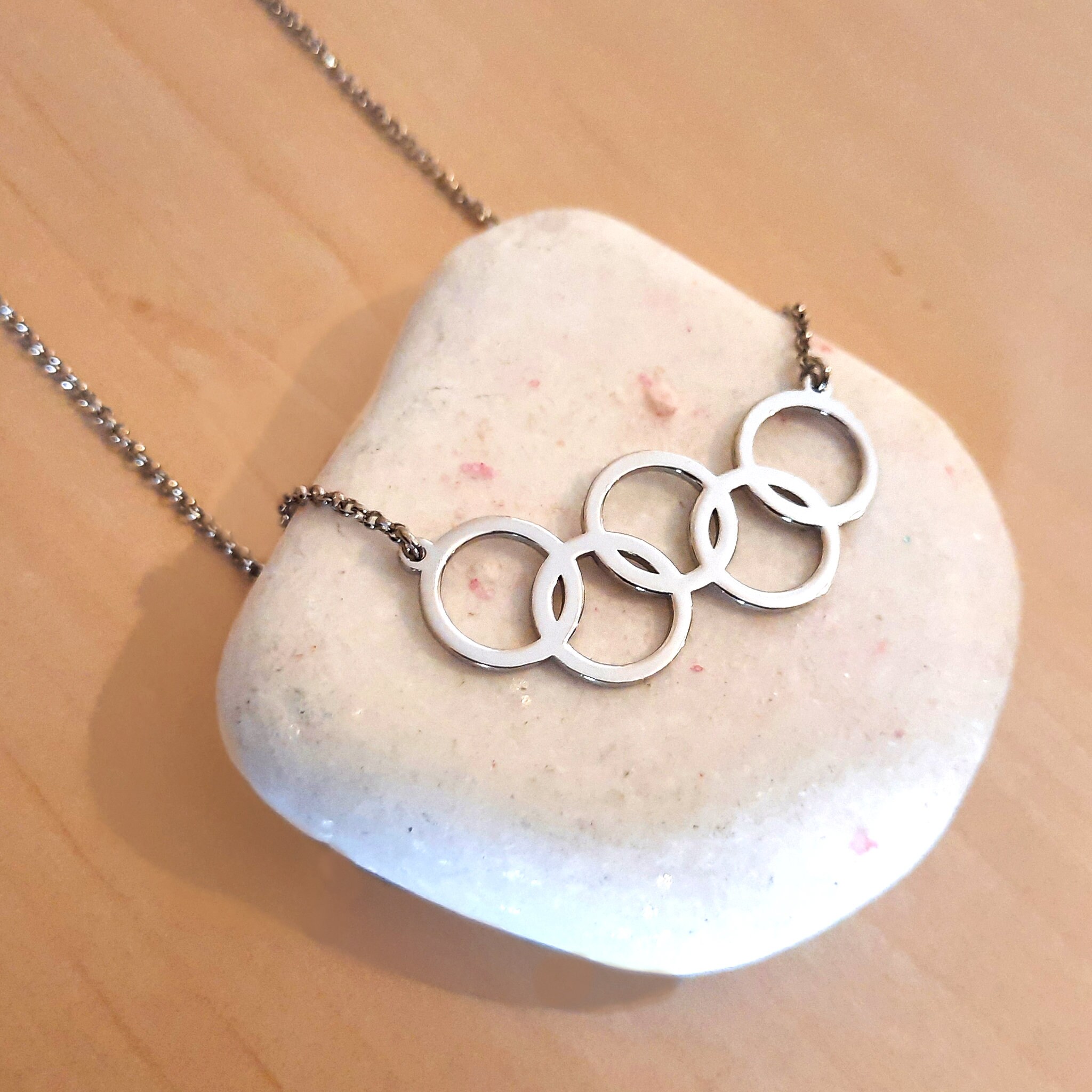 Olympic Rings Silver Necklace | 925 solid Silver Olympic Necklace | o…