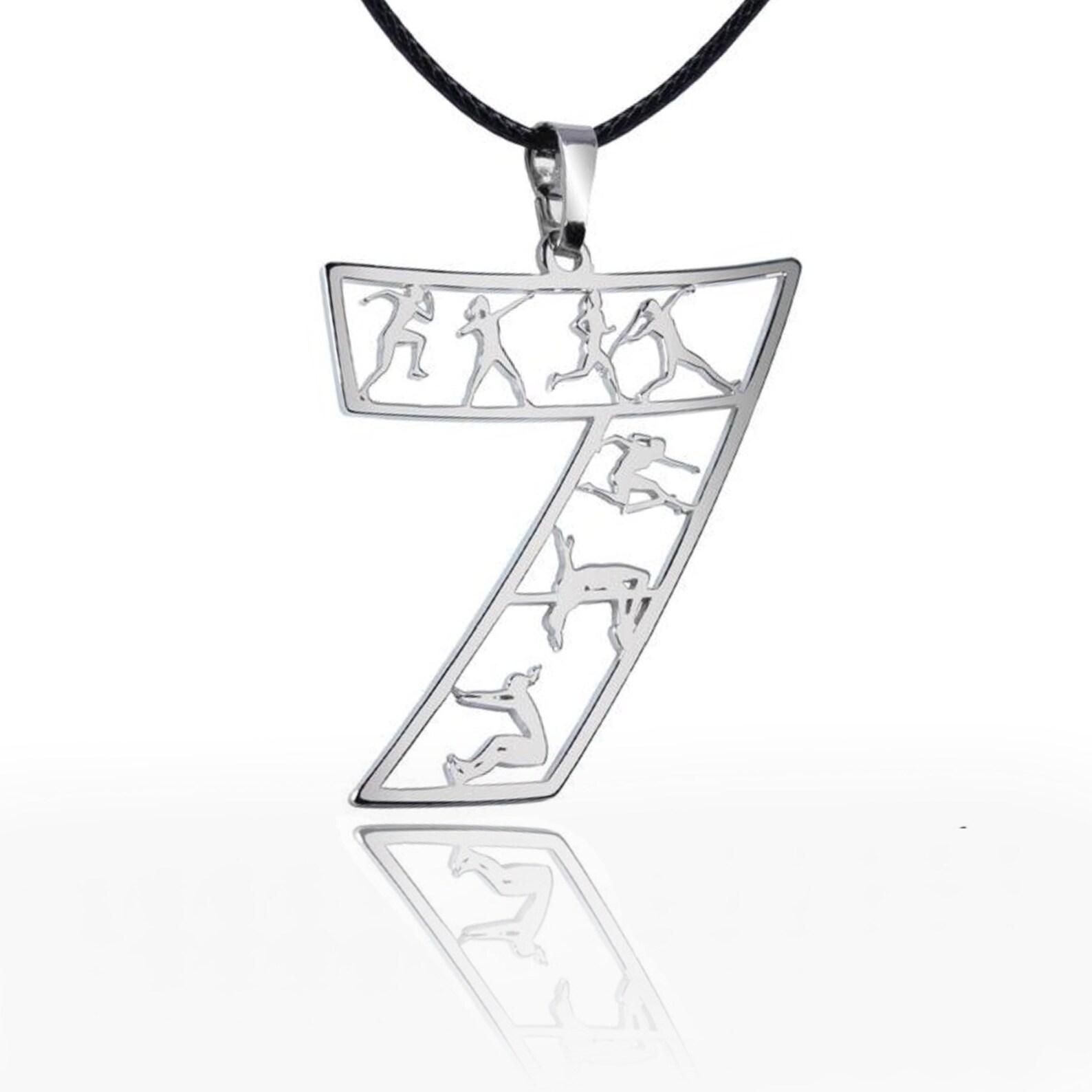 Number pendant Heptathlon pendant in sterling silver Sport Etsy