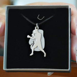 Boxing glove Fathers day unique gift for men gift Boxing coach Gift for him Boyfriend gift Sport gift Silver pendant Gift for dad
