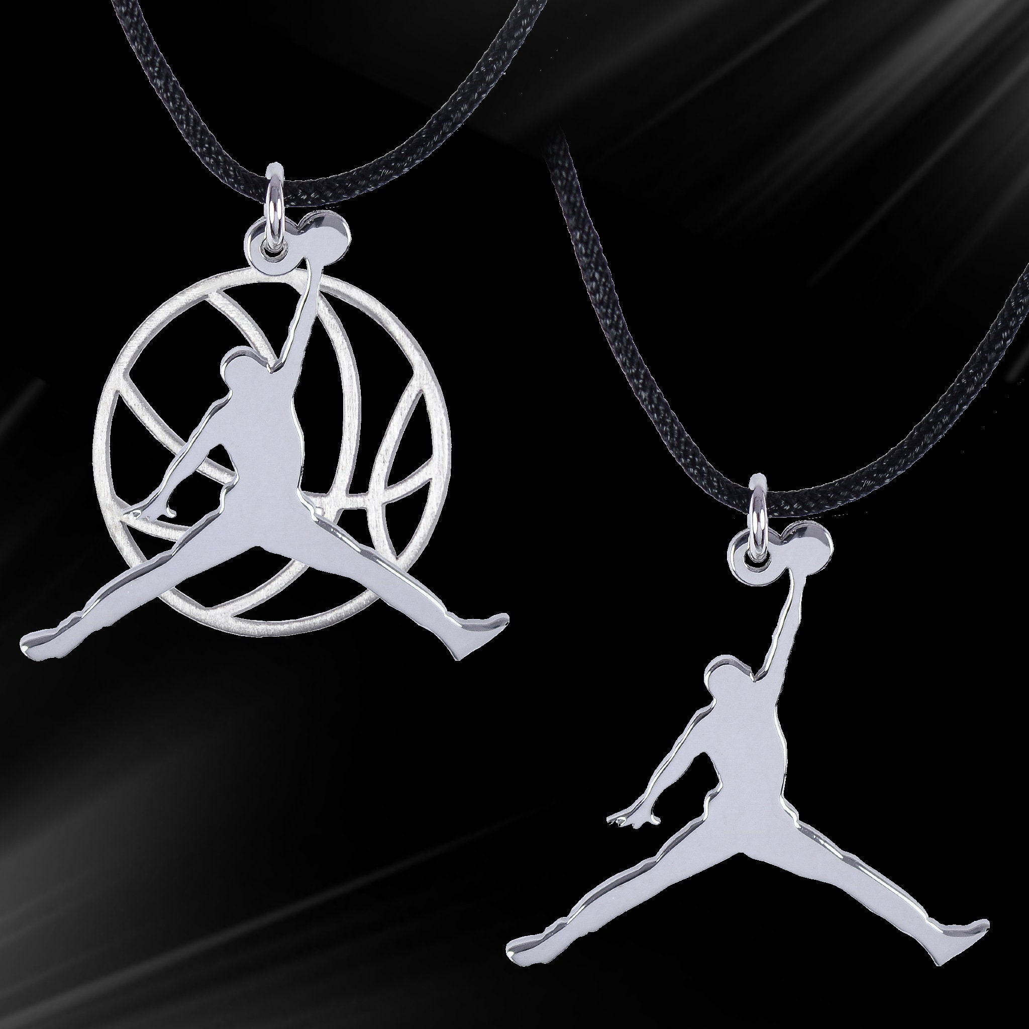 Basketball gift Silver necklace coach gift Jordan pose | Etsy