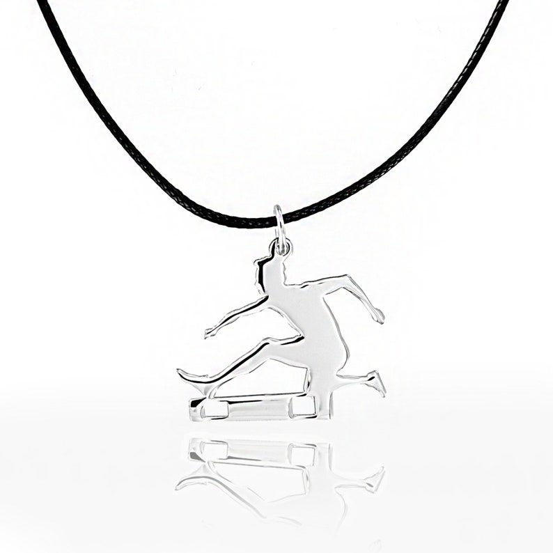 Sport jewelry Track and field necklace for men Gifts for athletes Sterling silver necklace