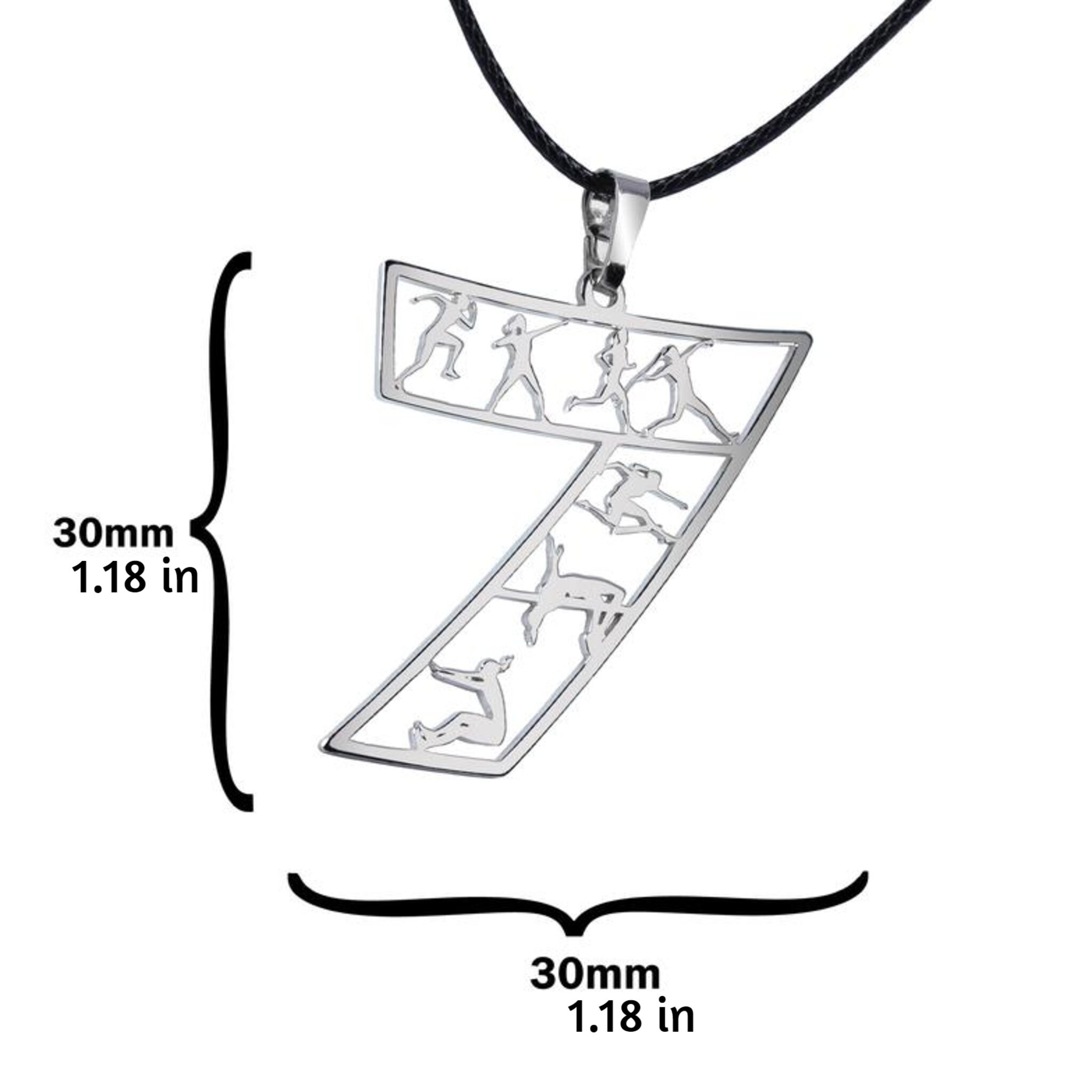 Number pendant Heptathlon pendant in sterling silver Sport Etsy