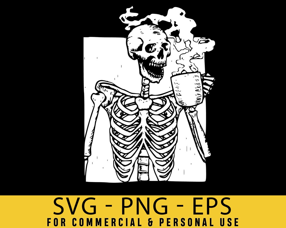 Download Skeleton drink coffee halloween Svg halloween svg ...